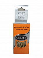 Шнурки CORBBY кругл. тонк. с пропит. бежевые. 75см